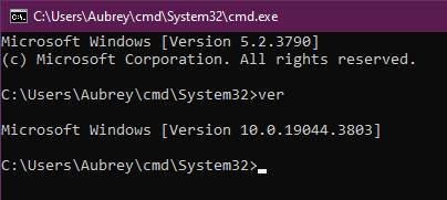 CMD with custom version text