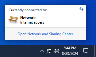 Windows 7 Network Flyout on Windows 10